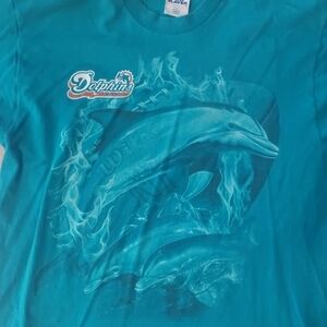 1990s NFL Football Miami Dolphins Single Stitch Vintage Graphic Shirt Size L